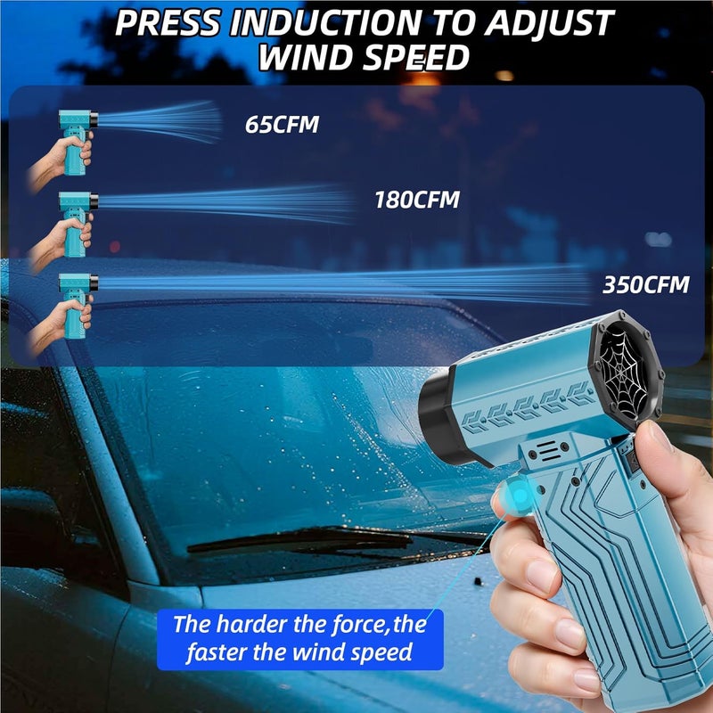 fourq Turbo Dryer Blower for Car, 180MPH/1.3LB Thrust Car Dryer Air Blower 400W 40mm Brushless Motor,Blow Away 2 cans of Coke Easily,Infinitely Variable Speed for Car, Home & Outdoors (Blue) - Image 5